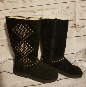 Ugg tall black suede boots size 9